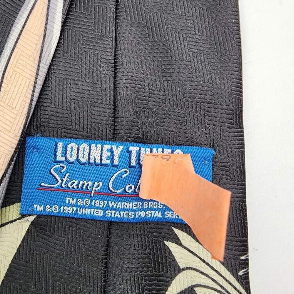 Vintage 1997 Looney Tunes  Stamps Collection Bugs Bunny Tie 55